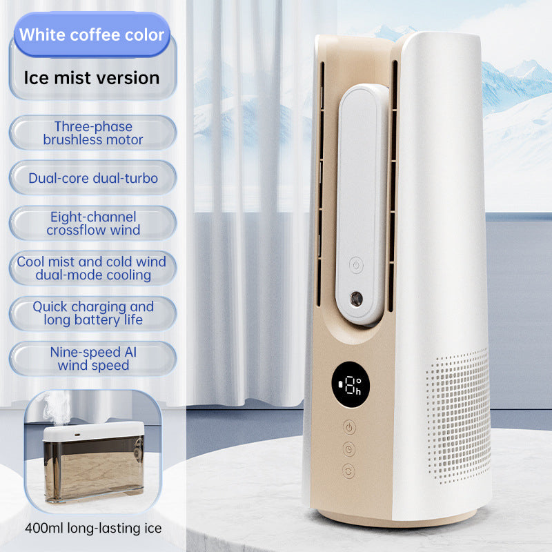 2025 NEW Portable Tower Fan – 6 Speeds, Mist Bladeless, for Bedroom/Living Room/Office